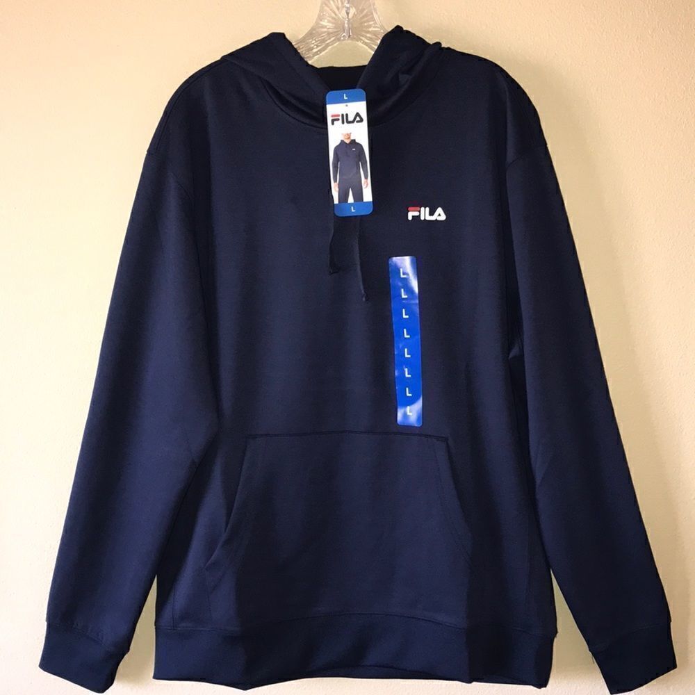NEW Mens FILA Navy Blue Hoodie - Picture 3 of 6